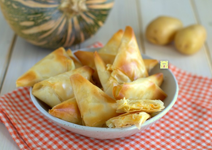 triangoli di fillo zucca e patate