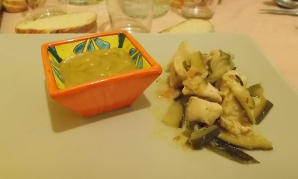 Bocconcini di pollo allo zenzero con salsa al curry
