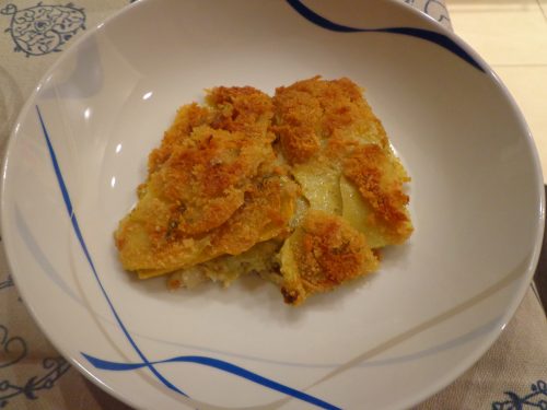 Filetti di merluzzo in crosta di patate e pesto