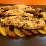 Filetti di Sgombro al forno con patate e olive