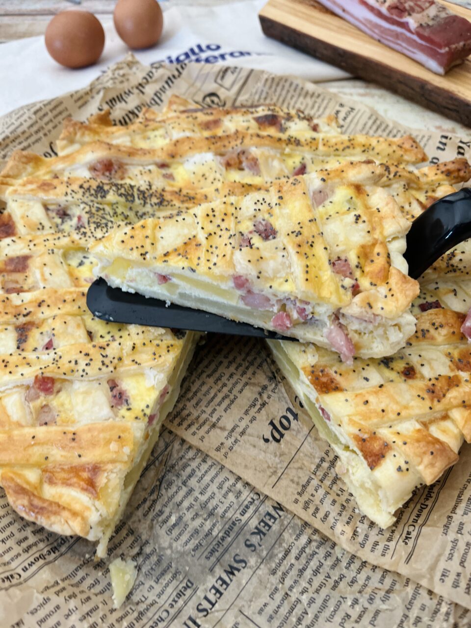 Crostata salata alla carbonara