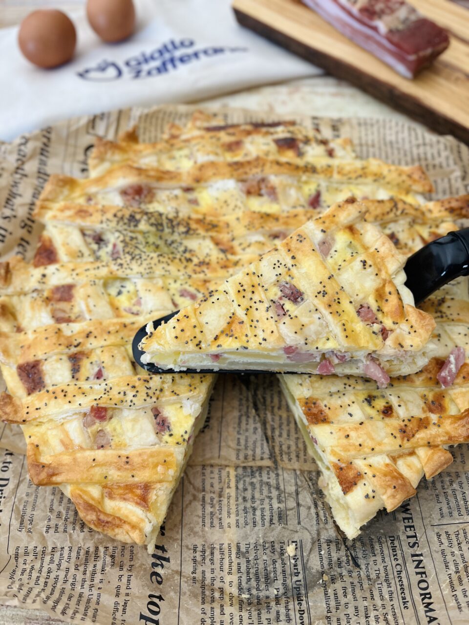 Crostata salata alla carbonara