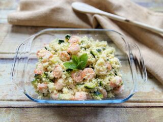 Cous cous con gamberi e zucchine