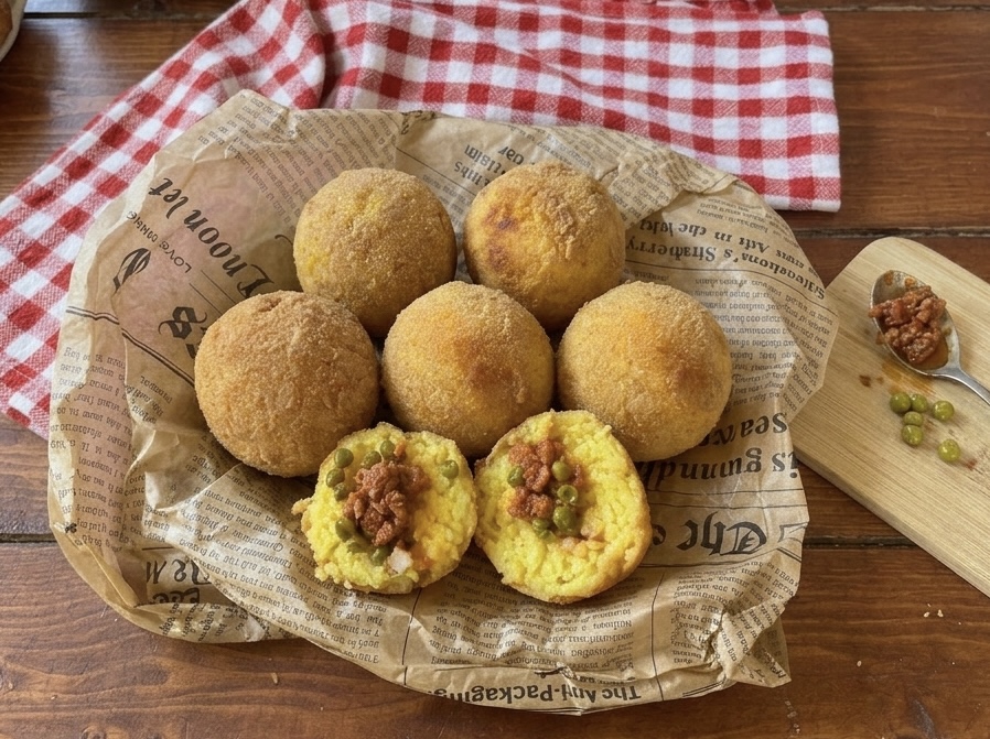Arancini al ragù con il trucco