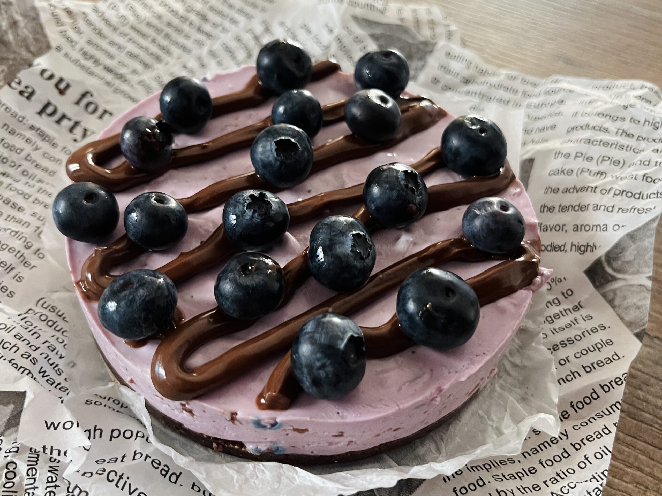 Torta fredda allo yogurt e mirtilli