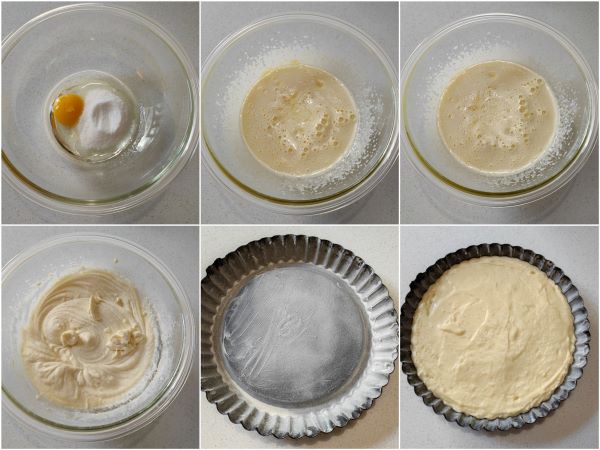 preparazione della crostata morbida
