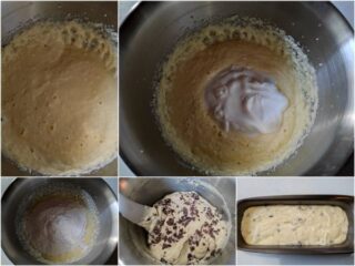 preparazione del plumcake al cioccolato