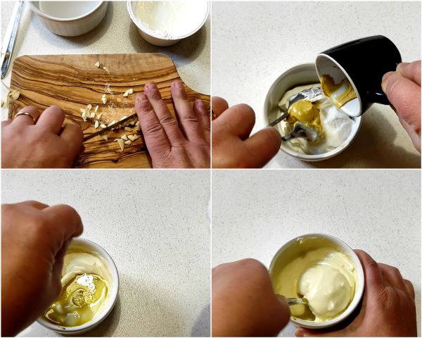 preparazione della salsa allo yogurt