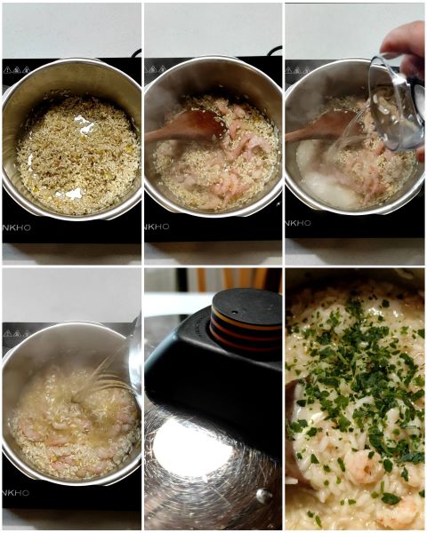 preparazione del risotto allo zenzero