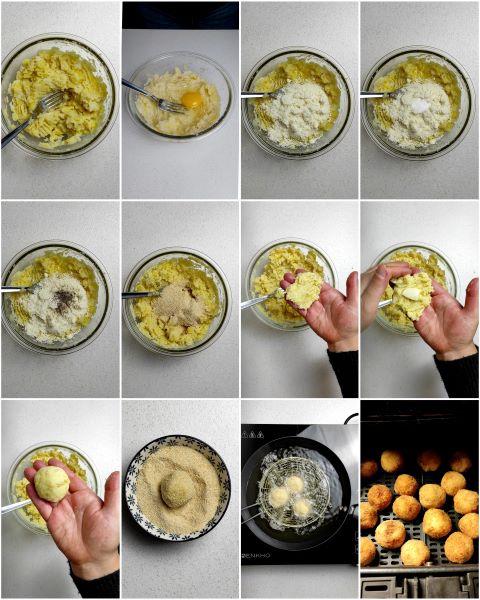 preparazione delle polpette di cavolfiore e patate