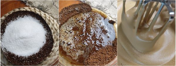 preparazione dello spumone al caffè con acqua