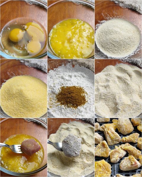 preparazione dei bocconcini di vitello croccanti