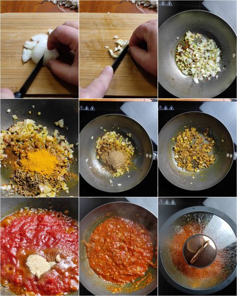 preparazione della salsa Tikka Masala