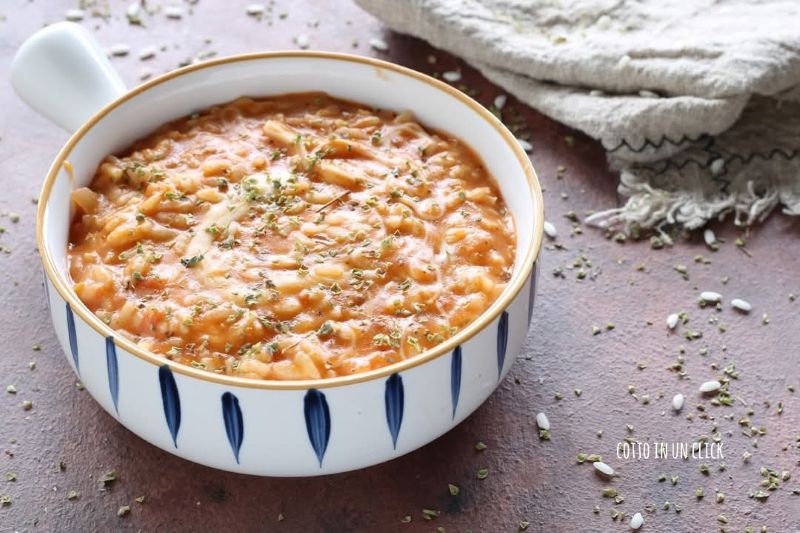risotto alla pizzaiola in pentola a pressione