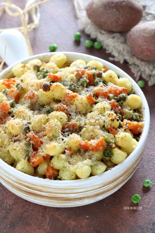gnocchi con verdure gratinati in friggitrice ad aria