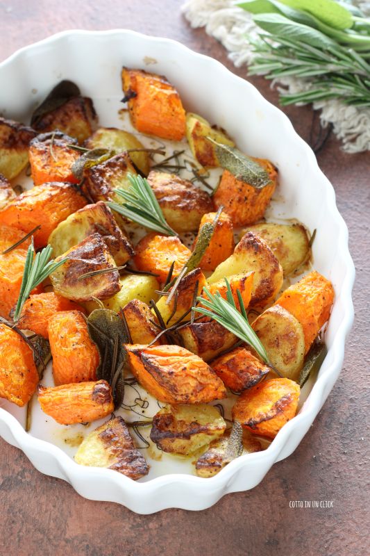 carote e patate in friggitrice ad aria