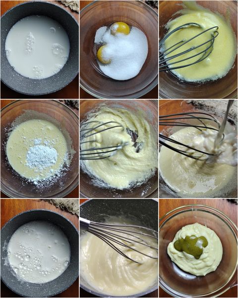 preparazione della crema pasticcera al pistacchio