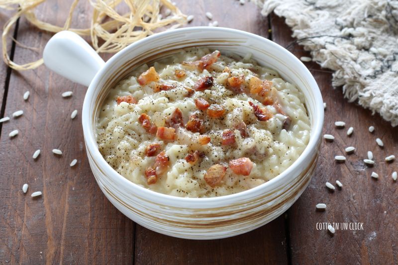 risotto alla gricia in pentola a pressione