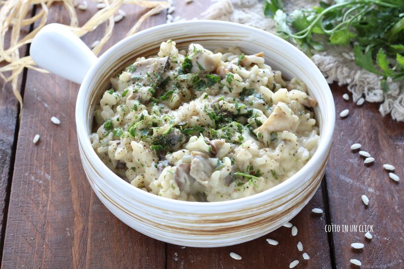 risotto ai funghi in pentola a pressione