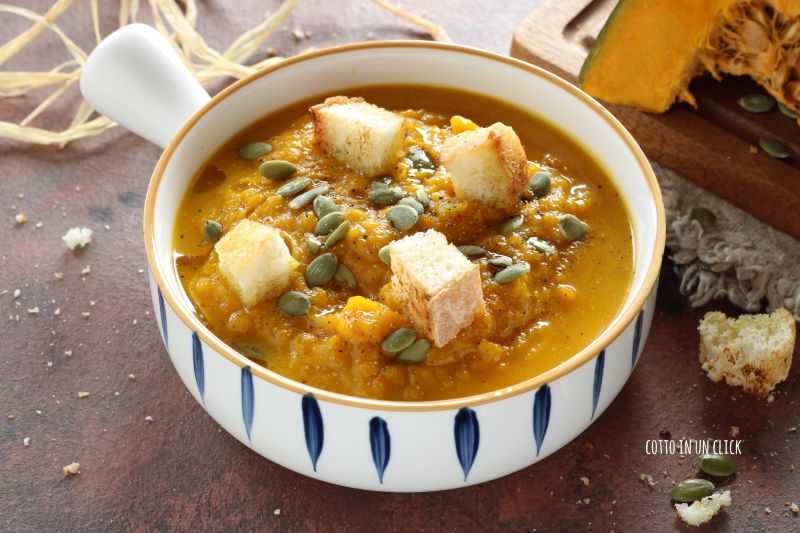 crema di zucca in pentola a pressione