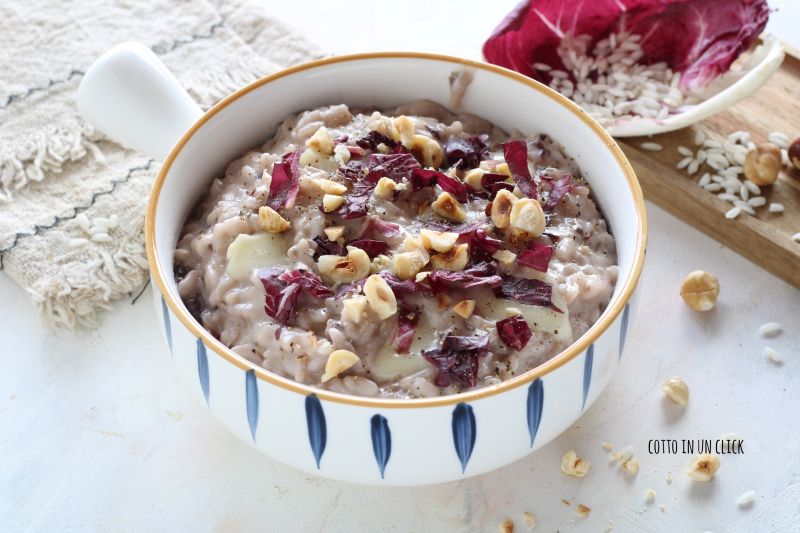 risotto taleggio e radicchio in pentola a pressione