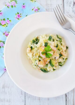 Risotto gamberetti e zucchine