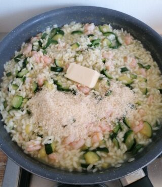 Risotto gamberetti e zucchine