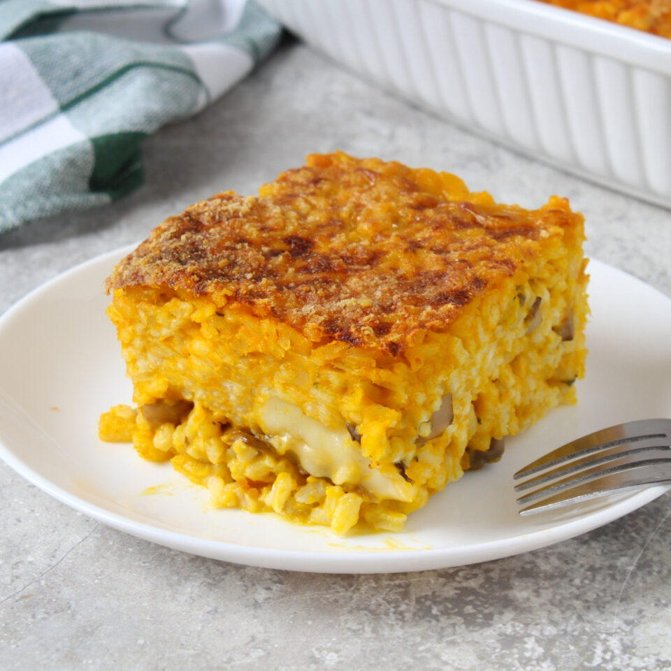 riso al forno con zucca funghi e taleggio