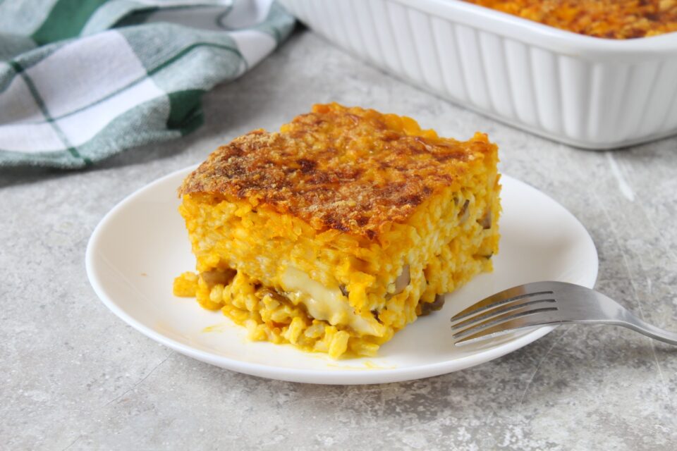 riso al forno con zucca funghi e taleggio