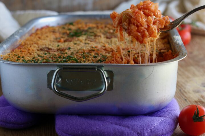 riso al forno filante al pomodoro