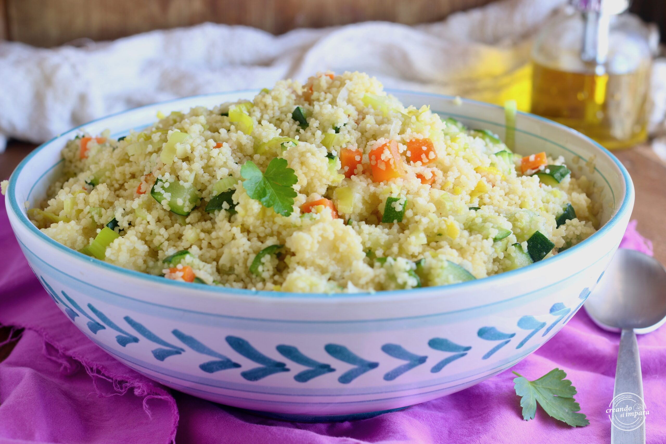Cous cous con verdure e formaggio creando si impara