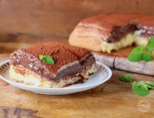 Torta di pavesini vaniglia e cioccolato