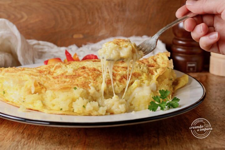 frittata piegata con patate ed asiago