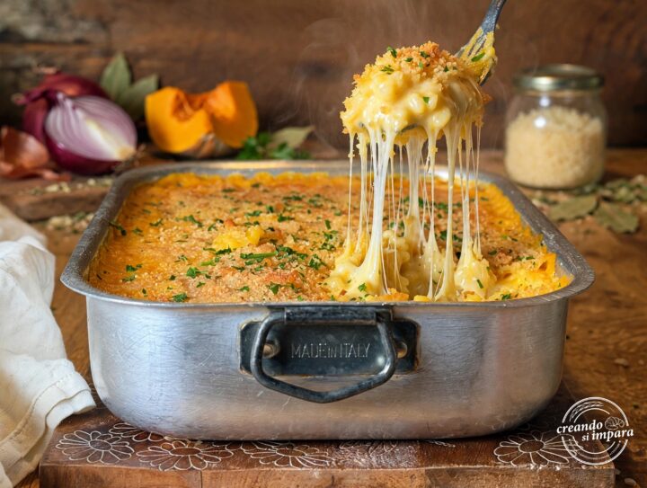 riso al forno con asiago filante