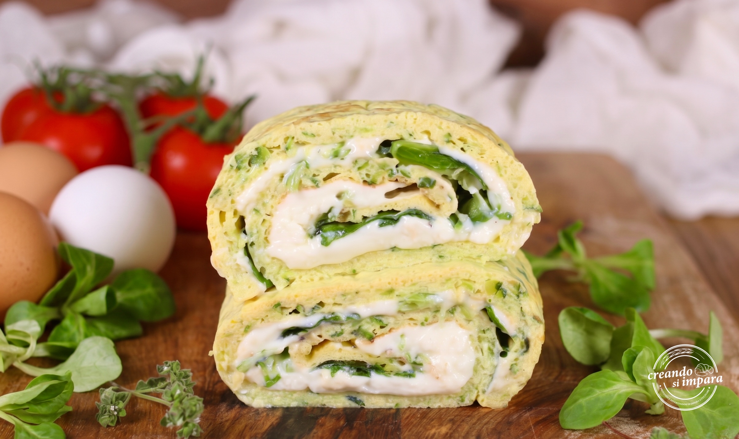frittata di zucchine arrotolata