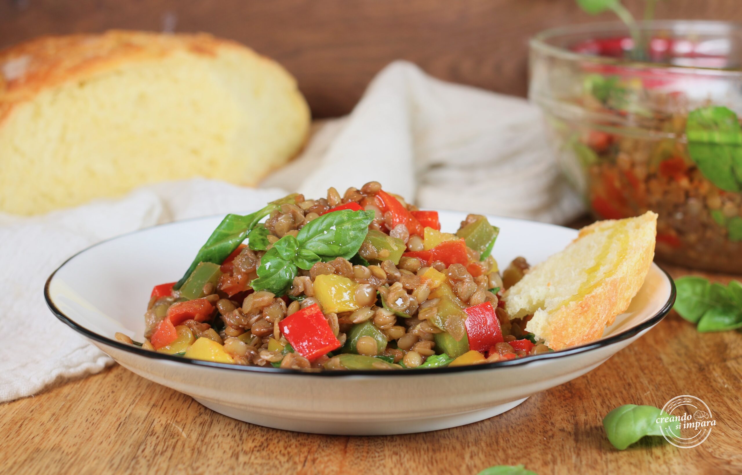insalata di lenticchie e peperoni
