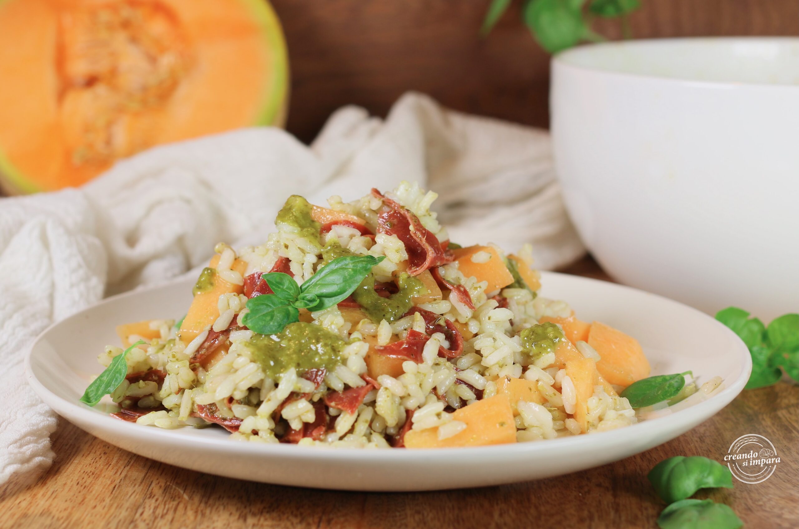 insalata di riso con melone