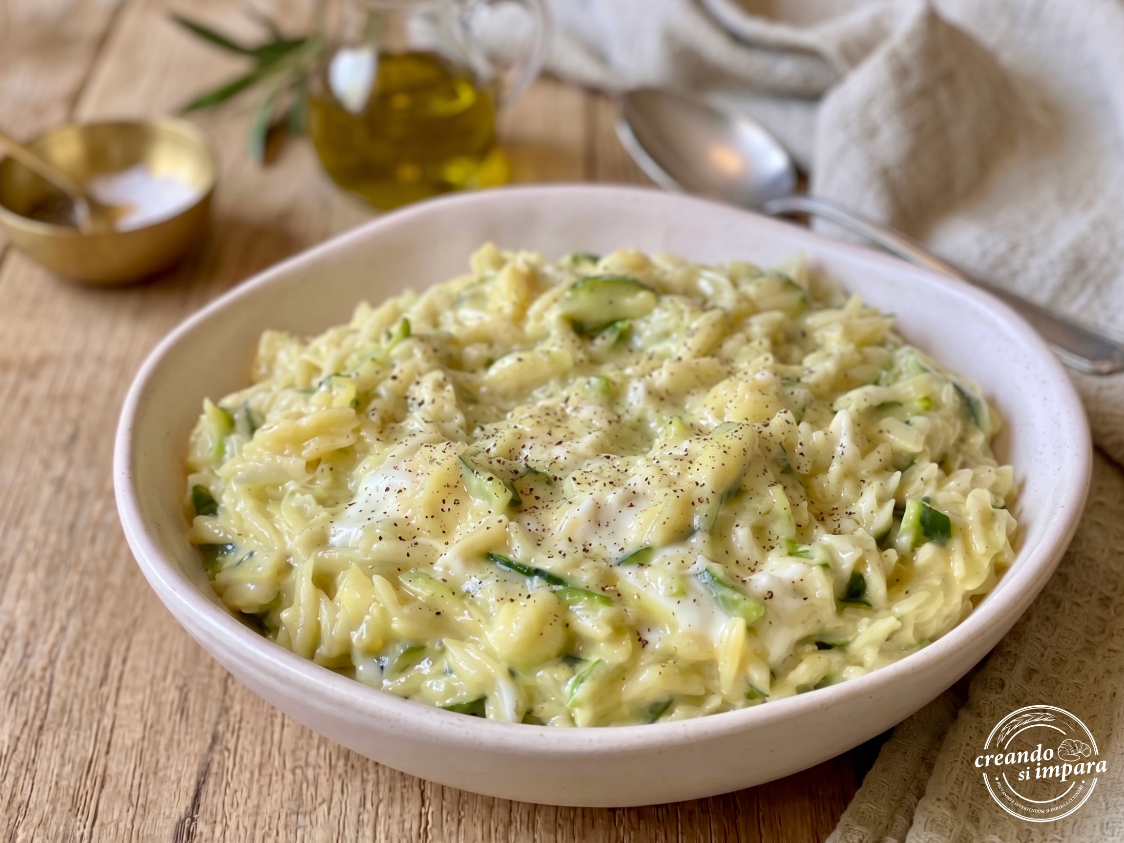 risoni con zucchine
