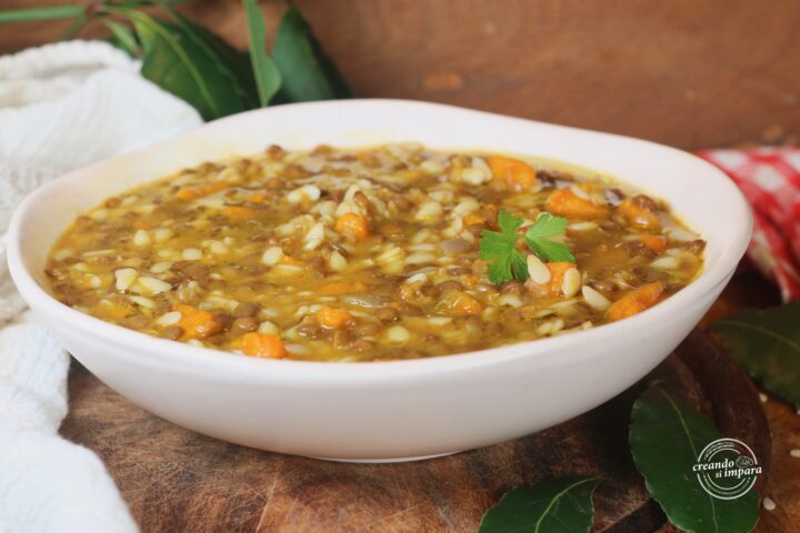 zuppa di zucca e lenticchie