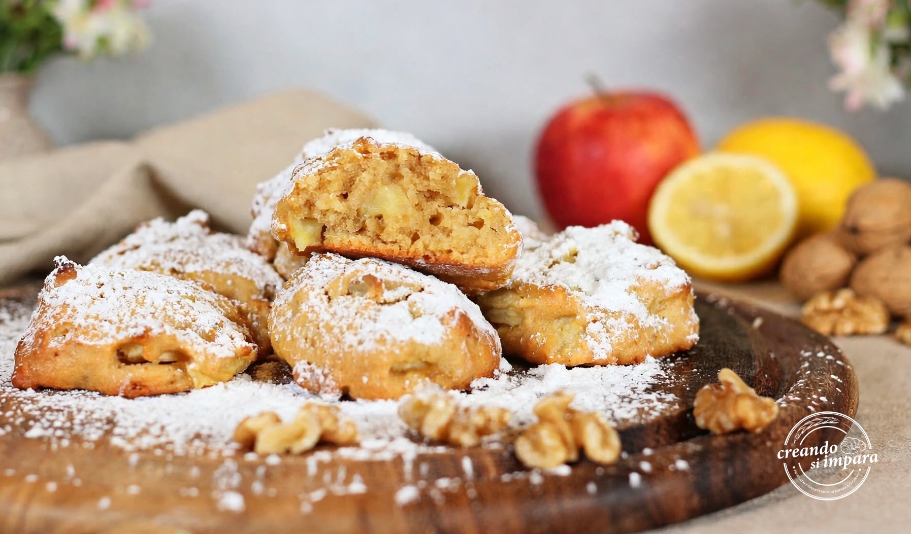 Biscotti morbidi alle mele e noci