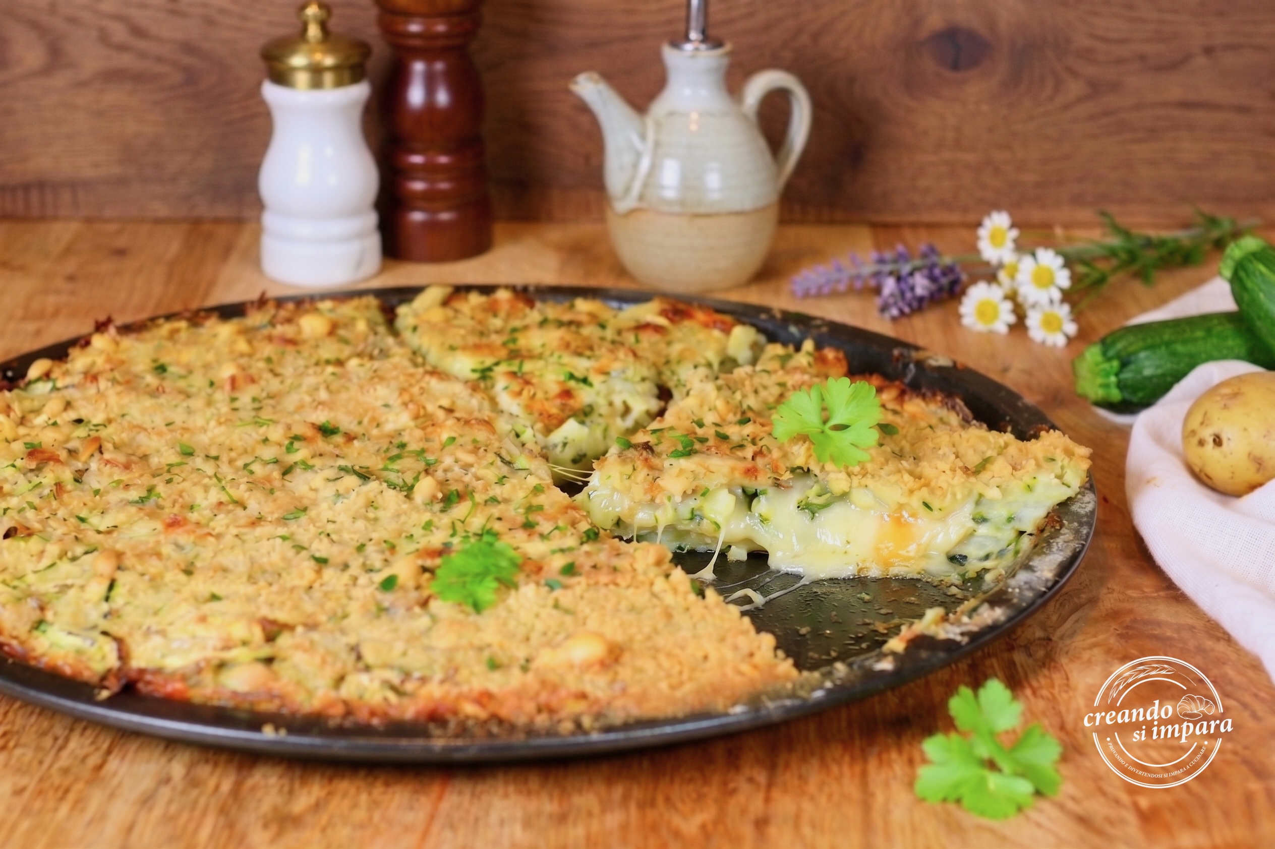 Schiacciata di zucchine e patate ripiena