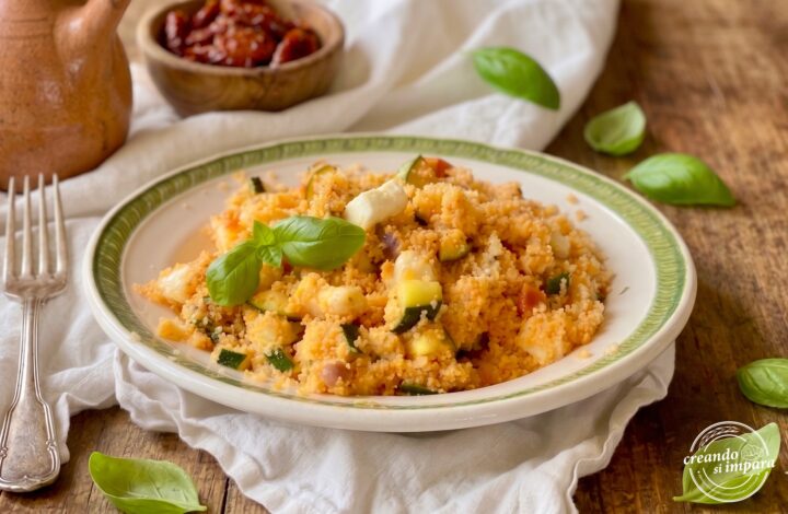 Cous cous con zucchine e pesto di pomodori secchi