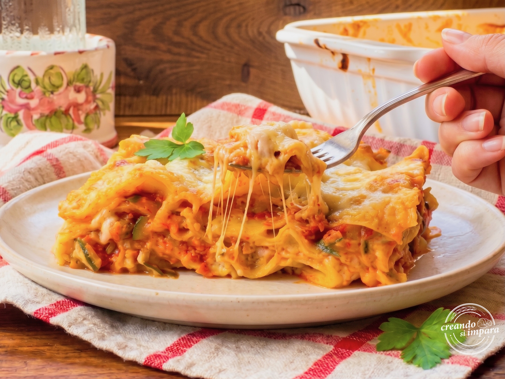 Lasagne vegetariane alle zucchine, carote e Asiago