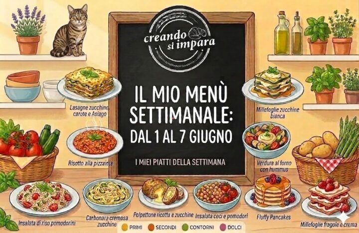 menù dal 1 al 7 giugno