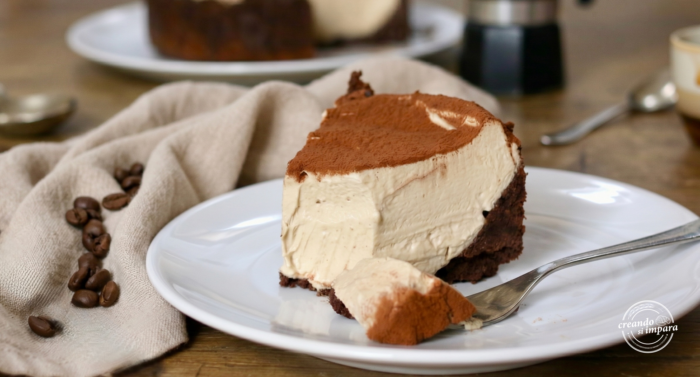 Torta fredda caffè e cioccolato bianco