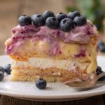 Torta fredda ai mirtilli e crema
