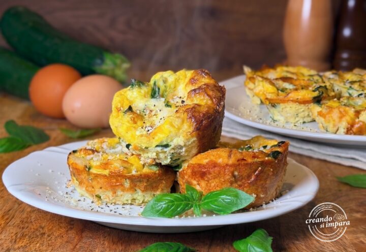 Frittatine di zucchine e scamorza al forno