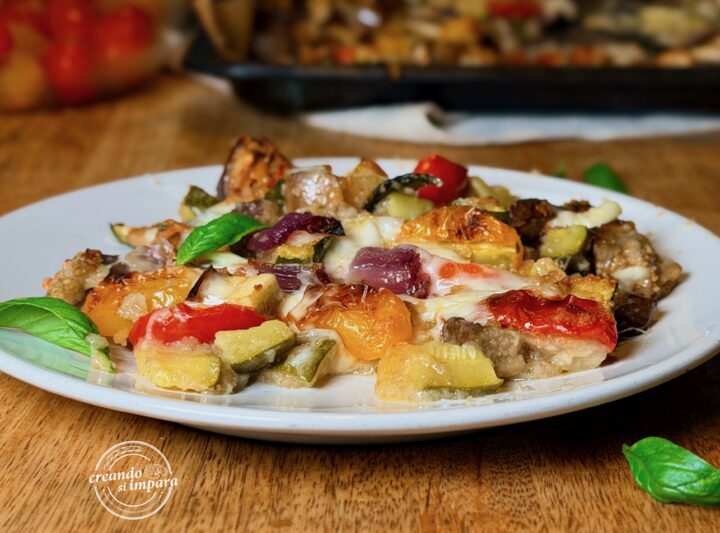 Verdure sabbiose con scamorza al forno