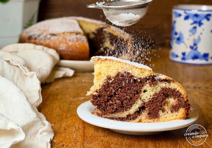 Torta marmorizzata alla panna e cacao
