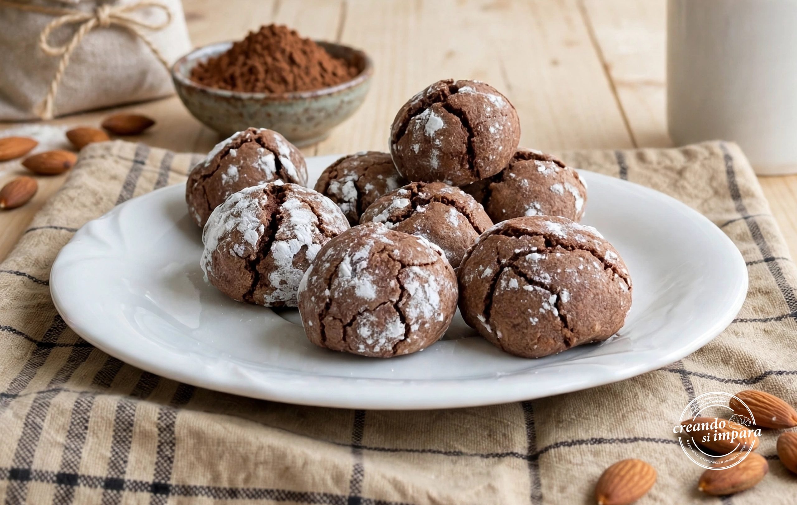 Biscotti al cacao senza farina né burro